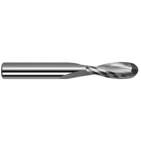 End Mill For Plastics - Ball Upcut - 2 Flute 0.1250 (1/8) Cutter DIA X 0.5000 (1/2) Length Of Cut